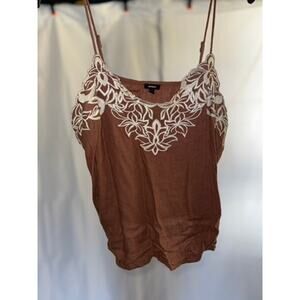 express spaghetti strap tank top size large floral neckline cami sleeveless top